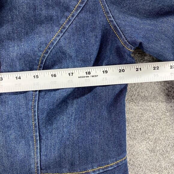Ashley Stewart Jacket Women 14/16 Blue Denim Dark Wash Full Zip Collared Casual - Picture 6 of 8
